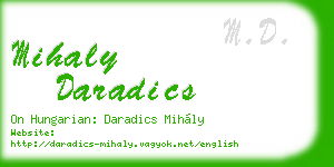 mihaly daradics business card